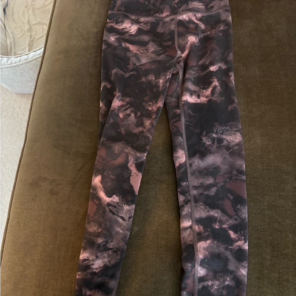 Athleta Pink and Black Camouflage Leggings for Active Wear